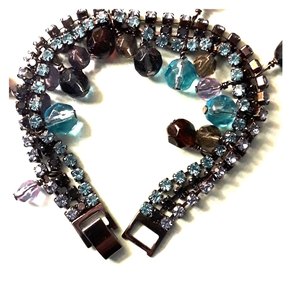 Lia Sophia Triple Strand Rhinestone Bracelet NWT